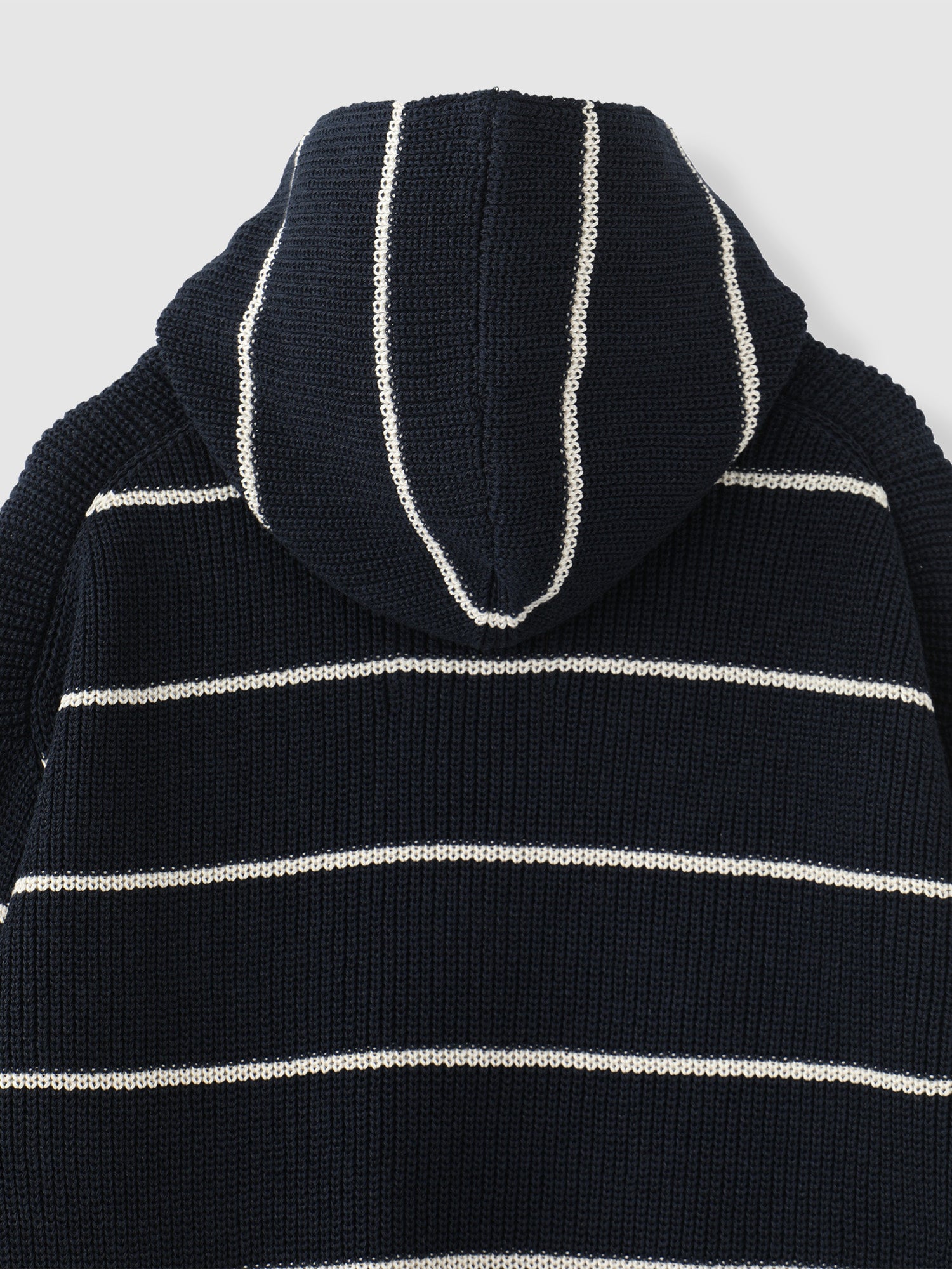 CT COLLAB STRIPED HOODIE<br> A knit hoodie with handy pockets on both sides